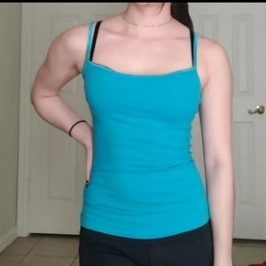 NWOT Electric Blue Turquoise Teal Aqua Strap Shirt